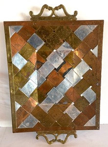lot 156 image: Gold, Silver and Bronze Wire Basket, Tray and Vase