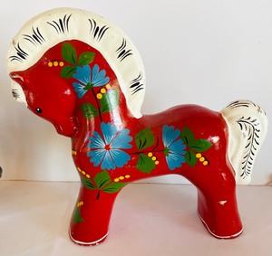 lot 19A image: Vintage Russian Folk Art Dala Horse