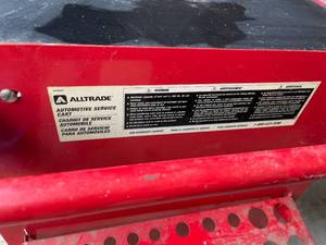 lot 180 image: Metal Alltrade Rolling Tool Cart with Two Shelves