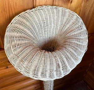 lot 36 image: Vintage Wicker Standing Floor Vase
