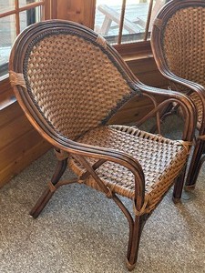 lot 32 image: Pair of Wicker Chairs