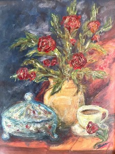 lot 190 image: Original Floral Framed Art by Bara