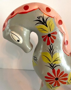 lot 85A image: Vintage Russian Folk Art Dala Horse
