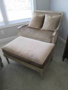 Wood frame upholstered chair and ot...
