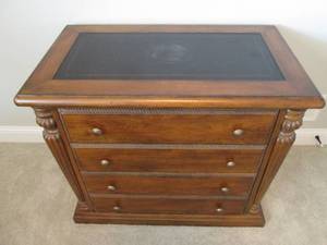 Ornate solid wood dresser top is 38...