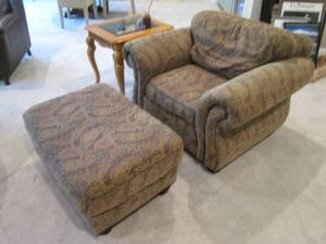 Oversized chair and ottoman, chair ...