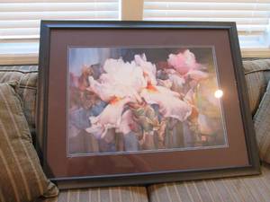 Framed and matted floral print 32 x...