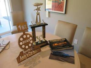 Trophys and Corvette books...