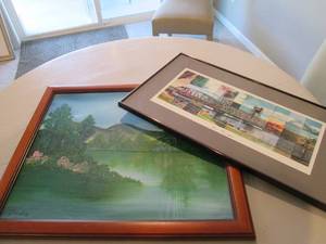 Framed city and nature scenes...