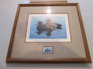 Framed duck stamp with artist print...