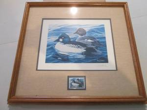 Framed duck stamp with artist print...