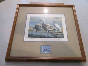 Framed duck stamp with artist print...