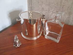 Vintage decanter and ice bucket...