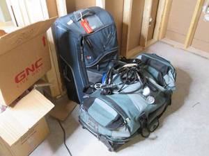 2 bags of scuba diving equipment in...