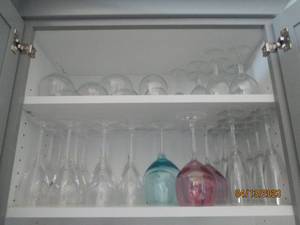 2 Shelves of wine and drink glasses...