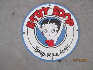 Betty Boop metal sign...