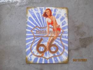 Highway 66 metal sign...