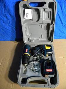 lot 28 image: Ryobi 7.2 Volt Cordless Screwdriver Drill with Battery, Charger, and Case