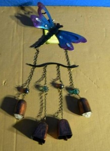 lot 39 image: Northfly Glass Dragonfly with Charms and Wind Chimes
