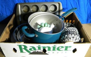 lot 143 image: Assortment of Pots, Baking Pans, Bowls and Cake Tins