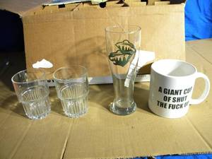 lot 146 image: Measuring Cup Drinking Glasses Coffee Mug and More