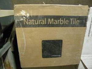 lot 154 image: 2 Boxes of Nero Natural Marble Tile 12 X 12 (5 Tiles Per Box)