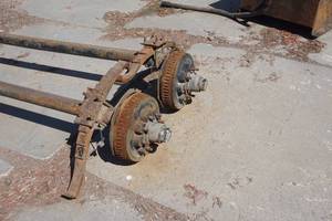 lot 15 image: Lot of 2 Trailer Axles With Leaf Springs