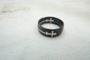 lot 54 image: Mens Black Cross Ring