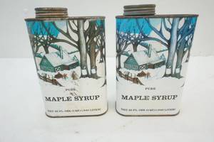 lot 68 image: Vintage Maple Syrup Tins