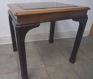 lot 202 image: End Table with Glass Top