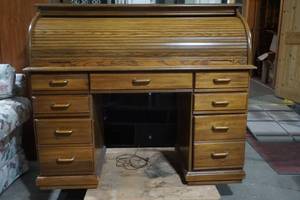 lot 209 image: Roll top Desk