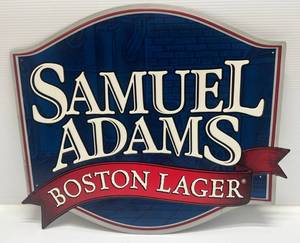 lot 2 image: Samuel Adams Boston Lager Tin Beer Sign 26 x 21