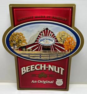lot 8 image: Beech-Nut Chewing Tobacco Tin Sign 20 x 17 12