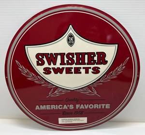 lot 10 image: Swisher Sweets 21 Round Tin Sign