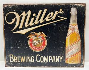 lot 12 image: Miller Brewing Company Tin Sign 16 x 12 12