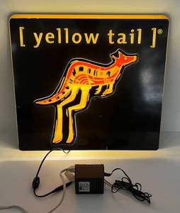 lot 31 image: Yellow Tail Wine Light Up  Advertisement Sign (Works) And Chip Clips 18 12 x 20 12