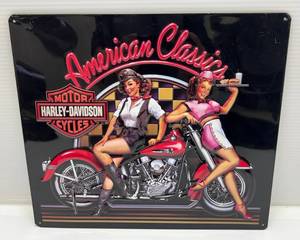 lot 33 image: 13 x 15 Tin Harley Davidson Sign