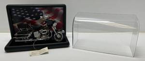 lot 34 image: Franklin Mint Die-Cast Harley-Davidson Electra Glide Motorcycle With Tags And Display Case