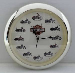 lot 43 image: Vintage 2002 Harley Davidson Motor Cycles Wall Clock Electronic Sounds (Works Great)