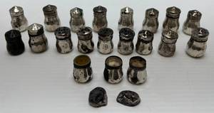 lot 55 image: Group Of Sterling Salt And Papper Shakers 91 Grams  3.2 Oz.