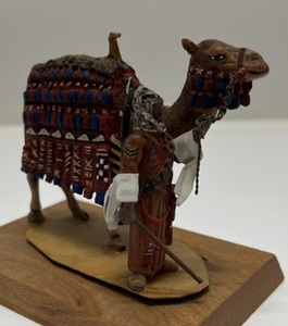 lot 67 image: Vintage Miniature Hand Painted Highly Detailed Arab And Camel