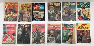 lot 93 image: Group Of Misc. Vintage Comics Including  10 Cent Roy Rodgers (Has Writing On Them) And More