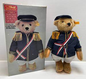 lot 113 image: Vintage Steiff Captain Strong Bear EIN 015634 14 NIB