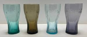 lot 138 image: Group Of Vintage Misc. Colored Coca- Cola Glasses