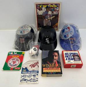 lot 169 image: Vintage Baseball Collectors Helmets And More Including Dave Winfield Signed Book