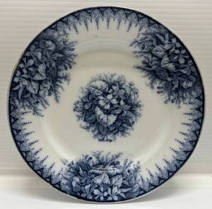 lot 192 image: Antique K&G Keller Guerin Luneville Violette France Low Wide Rim Soup Bowl