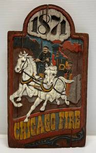 lot 211 image: Vintage 1871 Chicago Fire Sign (Great In Man cave)