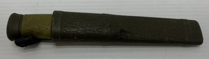 lot 222 image: Vintage Morakniv Made In Sweden Green Rubber Handle And Sheath 9 Overall