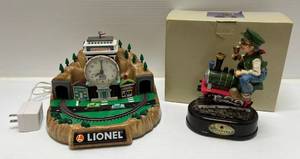 lot 203 image: Lionel Animated Clock And Battery Operated Motion Sensor Train Sounds In Original Box