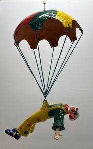 lot 243 image: Vintage Hanging Paper Mache Clown